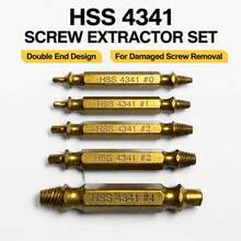 Double-Ended Screw Extractor Set, HSS 4341 Broken Bolt Remover, Suitable For Stripped And Damaged Screws - A - View 1