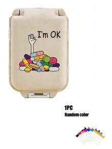 8-Compartment Portable Multi-Layer Pill Box With "I'm Ok" Text, Travel Moisture-Proof Medication Storage Box, Reusable Pill Organizer Suitable For Men And Women, Daily Medication Planner Bag, Travel Medical Kit, Portable First Aid Kit, Essential Accessory For Home, Travel, Dorm, Suitable For Vitamins, Medications And Supplements, Essential For Outdoor, Office And School - Multicolor - View 12