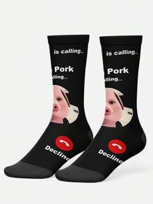Cool 360° Printed Men's Socks - Streetwear Socks,John Polk Is Summoning,Colorful,Funny Socks, Fit Daily, Holiday & Party Occasions,Father's Gift - Black - View 3