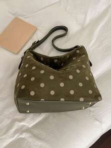 Vintage Women's Shoulder Tote Bag, Minimalist Versatile Design Suitable For Commuting, School And Shopping - Green - View 7