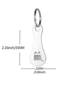 1 buah Gantungan Kunci Keranjang Belanja, Gantungan Kunci Stainless Steel dengan Logo Keranjang Belanja, Gaya Minimalis Klasik dan Modis, Cocok untuk Pemakaian Sehari-hari Pria dan Wanita - A - View 8