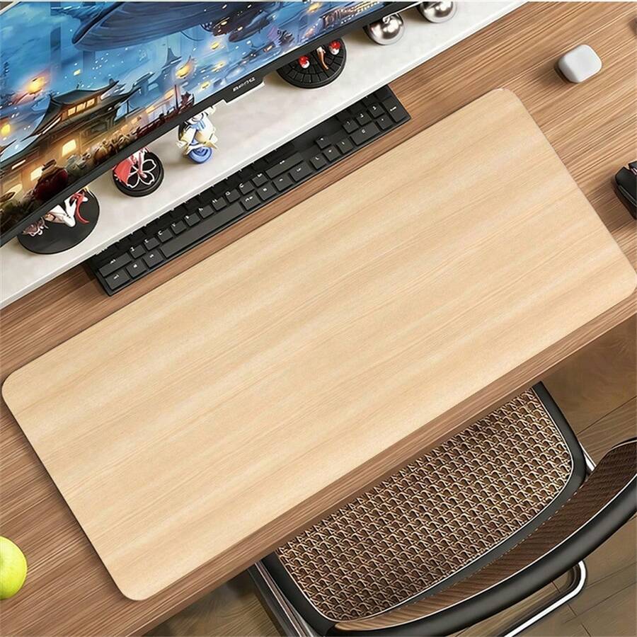 Alas Mouse Kulit, Alas Meja Ekstra Besar Minimalis Motif Kayu, Anti Selip, Tahan Air, Tahan Noda, Alas Pelindung Meja Tahan Aus, Alas Meja Komputer PU untuk Pelajar, Alas Meja Kulit untuk Kantor, Bermain Game, dan Rumah - View 1