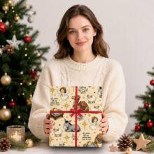 Christmas Gift Wrapping Paper Roll - 17.7 X 118 Inches, Religious Holiday Gift Wrapping Paper With Angel, Donkey, Sheep, Camel And Bethlehem Star Design, Suitable For Christmas Gifts, Party Decorations And Birthday Gifts - Multicolor - View 7