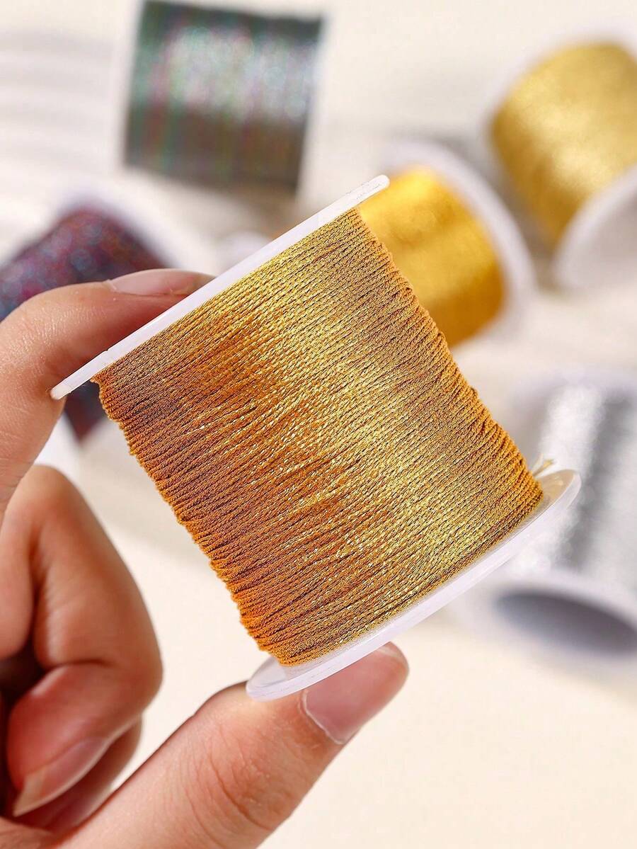 Gold/Silver Metallic Braided Cord, Suitable For Making Bracelets, Necklaces, DIY Tassels, Beaded Jewelry, Shamballa Cords And Other Accessories - Multicolor - View 1