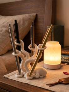 10pcs Octopus Shaped Pen Holder, Multifunctional Toothbrush Storage Rack, Creative Desktop Stationery Organizer, White Decorative Stand, Suitable For Home Office, Study Desk, Bathroom, Bedroom, Back To School, Birthday Gift, Desktop Decoration - Multicolor - View 2