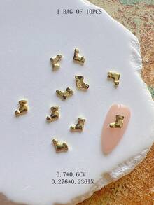 1 gói phụ kiện trang trí nail nghệ thuật mùa đông Giáng Sinh, cây thông, vòng hoa, tuần lộc, chuông, charm nail 3D bằng hợp kim kim loại - Nhiều màu - Xem 31