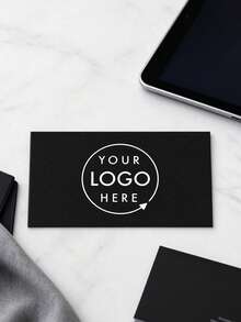 Custom Matte Black Logo Cards, 20/100pcs - Personalized Business & Birthday Gift Cards With Custom Messages - Black - View 1