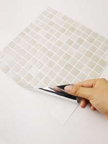 WoStick 10 Inch X 10 Inch Waterproof Textured Vinyl DIY Wallpaper, Self-Adhesive Backsplash Tile, Peel And Stick Mosaic Tile, For Home Decor - Stone-patterned Apricot Color - View 7