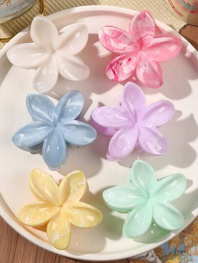 6 buah Jepit Rambut Bohemian Warna Permen Manis Gradien Marmer Motif Bunga Daisy, Gaya Pantai Alami Segar, Jepit Rambut Cakar Elegan untuk Musim Semi/Panas, Perlengkapan Kampus, Aksesori Musim Gugur/Dingin Universitas, Cocok untuk Pakaian Liburan, Pakaian Sehari-hari Wanita, Liburan, Perjalanan, Festival, Pesta