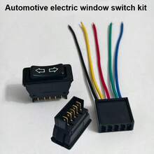 TRTY 2件組 5針通用汽車電動窗開關套件 上/下控制 升降瞬時搖桿開關 含線束 12V 20A 適用於露營車電動窗升降控制 - 車窗升降開關套件 - 查看 2