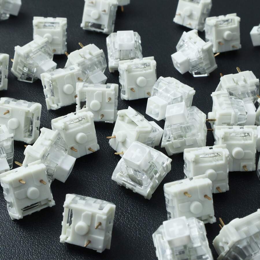 3-Pin Dustproof Hot Swappable White Mechanical Keyboard Switches, 30/50/90 Pcs Available, DIY Custom Keyboard Replacement Parts