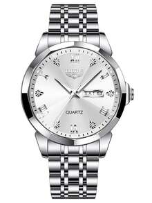 LIGE Fashion Casual Light Luxury Women's Watch Waterproof Luminous Quartz Watch Calendar Dial Watch - Silver - View 18