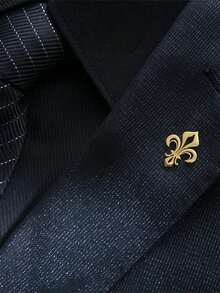 Retro Fleur De Lis Lapel Pin, Stainless Steel Brooch For Men, Shirt Jacket Bag Accessory, Wedding Party Decor, Birthday & Graduation Gift - Multicolor - View 5