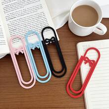 Cute Bow-Shaped Paper Clip Bookmark, Giant Paper Clip Design, Multi-Color, Suitable For Book Lovers And Students - Bow Bookmark - View 3