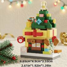 Christmas Main Image Building Block Series, Featuring Santa Claus, Snowman, Candy House And More, Fairy Tale Theme Construction Toys, Creative Handmade DIY Decorations, Perfect Christmas Gift For Kids - Multicolor - View 3