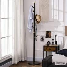 Vintage Coat Rack Stand Freestanding Hall Tree With 6 Hooks Frame Entryway Hallway Bedroom Walnut - 1 - View 1
