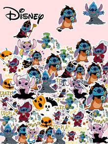 50pcs Highly Attractive Stitch & Angel Decorative Sticker Collection, Multiple Pattern Options, Luggage, Water Bottle, Computer, Planner Decoration, Birthday Gift, Home & Office Decor, Fun Creative Stickers, Designs, Water Bottle, Luggage, Planner, Computer Decals, Birthday Party Favor, Home & Office Accessories - Multicolor - View 8