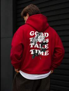 Sudadera con capucha nueva para hombre, diseño con estampado creativo, ropa otoño‑invierno, excelente opción de regalo - Rojo - Ver 4