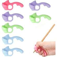 2pcs Ergonomic Pen Grip Holder With Soft Cushion, Writing Posture Correction Tool For Adults, Students, Office Workers, Artists And People With Special Needs (Random Color) - A - View 1
