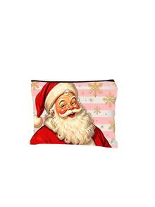 Double-Sided Printed Coin Purse/Organizer/Makeup Bag Featuring A Striped Santa Claus Pattern; Includes A Zipper And Is Lightweight And Portable Christmas Thanksgiving - Multicolor - View 13