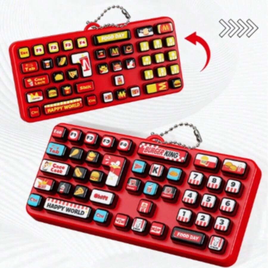 1pc Creative 43-Key Mini Keyboard Stress Relief Toy Pendant, Realistic Button Press Bubble Pop, Comes With Bead Chain For Backpack/Bag, Compact And Portable, Fun Pattern Design, Relieves Anxiety, Toy For Students, Novel Holiday Gift, Random Style
