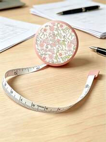 Vintage Floral Print Retractable Tape Measure, Mini Portable Soft Leather Tape Ruler For Home Use, Tailoring, Sewing, Office, Home, And Study - As Shown In the Picture - View 6