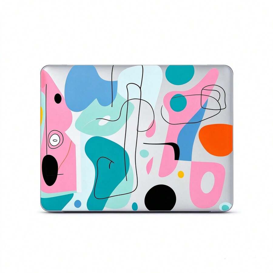 Abstract Color Block Art Rigid Laptop Protective Case, Compatible With MacBook Air 13, Air 15, Pro 13, And 14-Inch Models (Models A2681, A2337, A1369, A2338, A2941). Features Scratch Resistance, Fingerprint Resistance, And Shock Absorption. - View 1