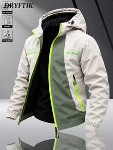 Men's Outdoor Hooded Softshell Jacket, American Retro Casual Functional Long Sleeve Outerwear, Youth Streetwear Functional Long Sleeve Jacket - Beige - View 1
