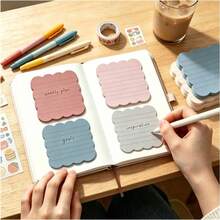 1/2/4 Pack Wavy Edge Lined Sticky Notes, 30 Sheets Per Pack, Suitable For Office, Home And Various Note-Taking Scenarios - A - View 3