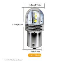 2 buah Bohlam Lampu Rem Mobil LED Kecerahan Tinggi, Chip LED 3030 dengan Lensa, Cahaya Lebih Terkonsentrasi, 1156 S25 G18 R5W 1156P Ba15S P21W, Cocok untuk Lampu Utama, Lampu Kabut, Lampu Mundur, Juga untuk Lampu Sein Sepeda Motor, Performa Stabil, Pasang dan Mainkan - A - View 4
