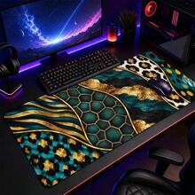 1pc Luxury Snake Leopard Print Patchwork Desk Mat, Multi-Purpose Vanity Table Protector, Nail Art Mat, Large Desktop Mouse Pad For Women Bedroom & Gaming Desk, S/M/L/XL - View 2