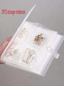 1pc Transparent Portable Jewelry Storage Book, 160 Slots Dust-Proof Jewelry Storage Album With Sealed Bag, Dust-Proof Earring Storage Album, Home Use, Travel Carry, Jewelry Display And Women's Accessory Collector, Suitable For Earrings, Rings, Necklaces, Bracelets, Jewelry And Jade - Multicolor - View 14