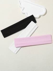 3pcs Multicolor Sports Elastic Headbands,Sweat-Absorbent Hair Accessories Suitable For Daily Wear,Summer Hair Accessories For Women - Multicolor - View 2