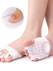 1 Pair Rubber Half-Size Forefoot Insoles, Soft And Comfortable Wearable Sports Shoe Pads, Shoe And Boot Accessories - White - View 3