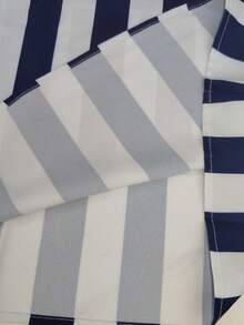 Women's Casual Striped Tank Top, Adjustable Strap Design - Blue & Beige Vertical Stripes, V-Neck, Polyester Fabric, Non-Stretch, Loose Waist-Cinching Slimming Thin Summer Sleeveless Top, Perfect For Casual Wear, Sexy Blouse - Navy Blue - View 10