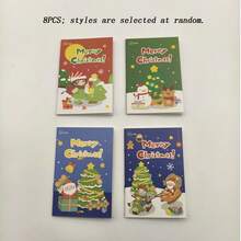 8 pièces Carnets de poche de Noël - Style aléatoire - Papeterie de Noël créative Petits carnets - Petits cadeaux Carnets de Noël - A - Voir 8