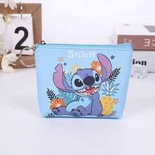 Mesuca Cute Stitch Zipper Coin Purse, Waterproof Oxford Fabric, Kawaii Cartoon Style, Lilo & Stitch Character Print, Blue Pink Multi Colors - Multicolor - View 8
