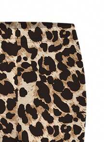 2 Pieces Set Suitable For Girls And Teens, Round Neck Sweatshirt And Leggings Set With Leopard Print Bow Pattern, Suitable For Autumn/Winter, Campus Style, Homecoming Outfit - Multicolor - View 10
