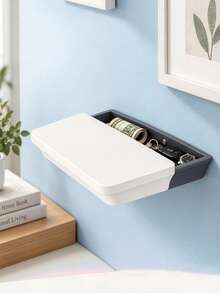 1pc Wall-Mounted Hidden Storage Shelf, Secret Wall Storage Box, Minimalist Floating Wall Shelf, Can Store Cash, Keys, Jewelry, Small Items, Sliding Cover Concealed Design, Suitable For Home, Bedroom, Entryway, Office Decor, Doesn't Take Up Desk Space, Home Essential, Home Storage Essential. - Multiple Styles - View 8