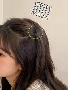 2/4/6/10pcs / 12pcs / 24pcs Seamless Minimalist Hair Clips, High Crown Essential, Invisible Hair Buckle, Create Princess Hairstyle, Suitable For Backcombing Bangs, Organizing Loose Hair, Voluminous Styling Hair Clip, Ideal For Daily Commute, Work, Date, Party - Black - View 2
