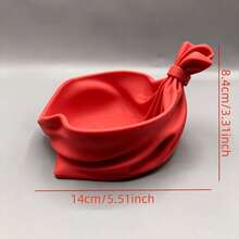 1pc Vintage Red Pleated Decorative Tray, 3D Printed Plastic Material, Suitable For Holding Candy, Christmas Decorations, Jewelry, Keys, Aromatherapy Supplies, Applicable For Kitchen Countertop, Entryway, Vanity (Non-Food Contact) - Multicolor - View 11
