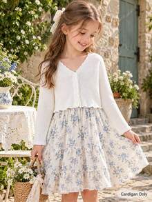 Girl, Girls, Teens Fashion Versatile White Cardigan Sweater Suitable For Daily Wear, Gatherings And Various Occasions - White - View 4