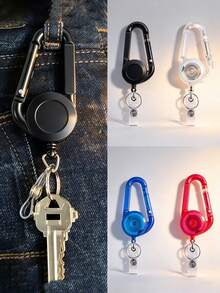 1.5CM Retractable Badge Reel With Clip, Expandable Plastic Key Chain, Car And Backpack Keychain, Wallet Clip, Ideal Gift For Nurses, Students And Professionals - Multicolor - View 3