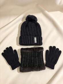 Autumn/Winter Thick Velvet Hat, Warm Ear Protection Scarf, Outdoor Travel Set - Multicolor - View 12