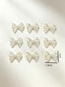 30/50 Pcs Fashion Sweet Style Pearlescent Texture Bow Beaded Handmade DIY Jewelry Accessories - White - View 4