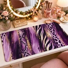1pc Luxury Snake Leopard Print Patchwork Desk Mat, Multi-Purpose Vanity Table Protector, Nail Art Mat, Large Desktop Mouse Pad For Women Bedroom & Gaming Desk, S/M/L/XL - View 11