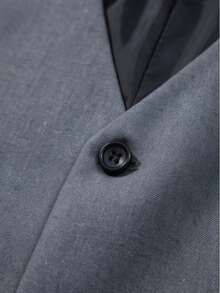 Men's Grey Formal Suit Vest, V-Neck Slim Fit Waistcoat, Suitable For Weddings And Business Occasions - Grey - View 5