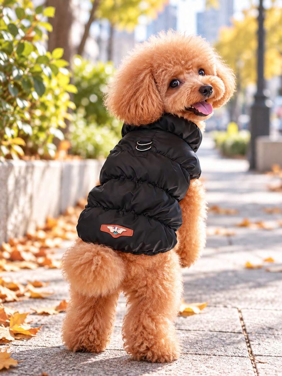 3-Layer Warm Dog Coat, Suitable For Small And Medium Dogs, Autumn And Winter Pet Jacket, Fits Poodle, Bichon Frise And Yorkshire Terrier, Daily Cold Weather Clothing, 8 Colors Available - Black - View 1