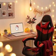 Professional Gaming Chair With Footrest – Swivel Office/Home Desk Chair With Lumbar Support And Wheels (WCG/LOL Style) - Red - View 2