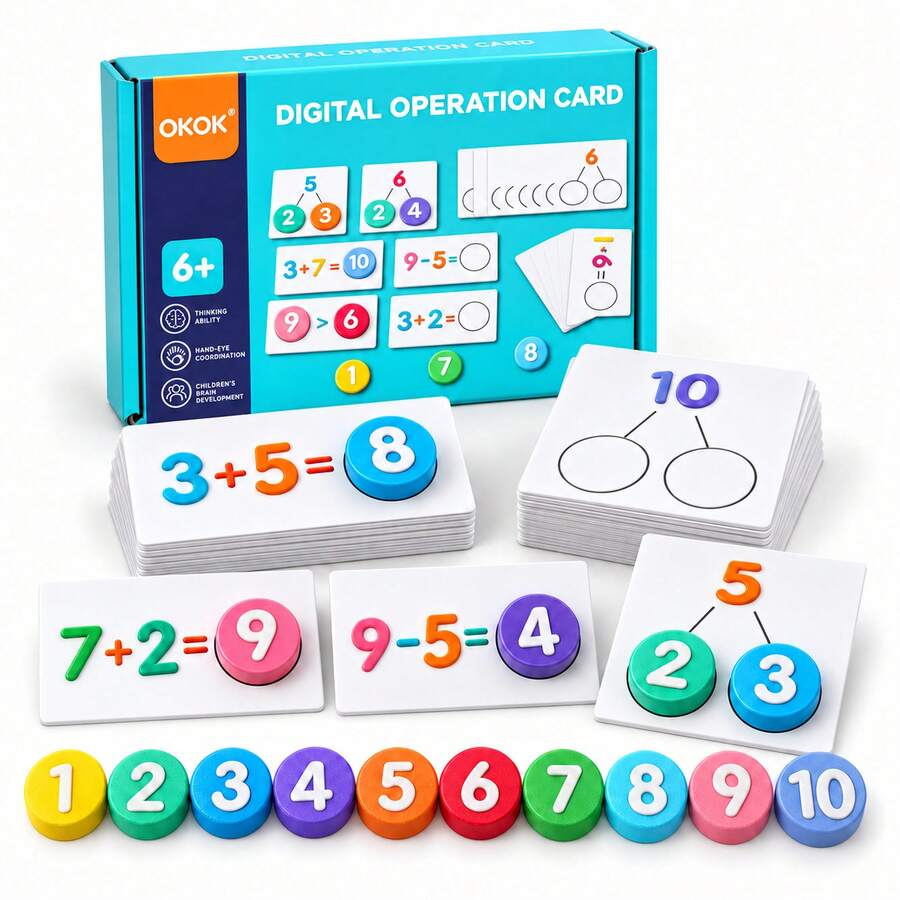 Math Activity Cards With Number Discs, Addition And Subtraction Game, Number Bonds Learning Set For Kids Ages 6+ - Math Addition and Subtraction Cards - View 1